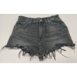 Forever 21 Premium Distressed Black‎ Denim Cutoff Shorts Women's Size 26